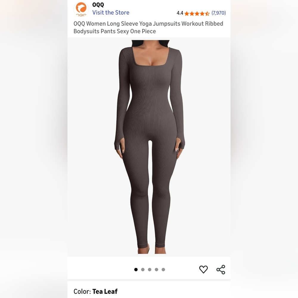 OQQ Longsleeve Yoga Jumpsuit NWOT